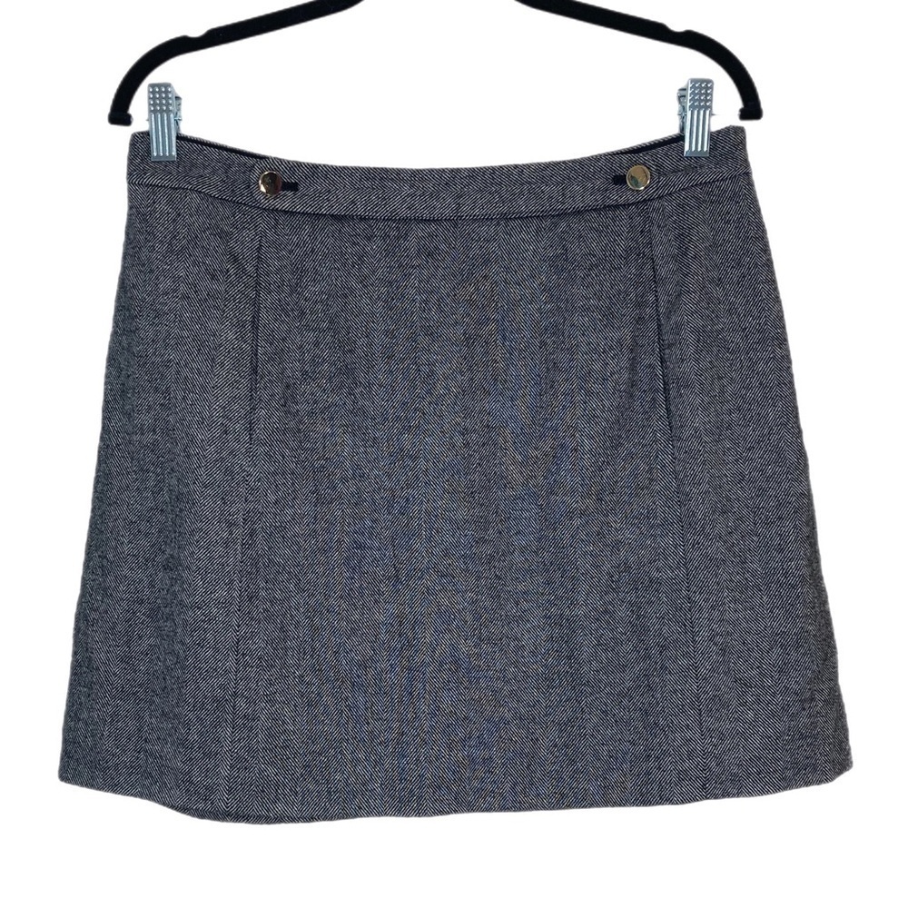 Banana Republic wool button detail pocket front grey mini skirt